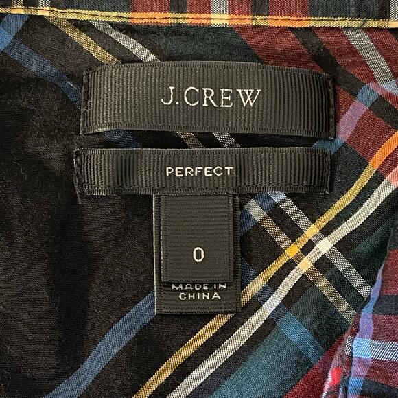 J.Crew Women’s Perfect Button Down Shirt Plaid Size 0 - Picture 4 of 5